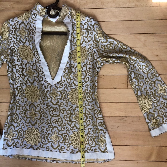 Vintage Silk Tunic w/ Gold Embroidery - Picture 9 of 11